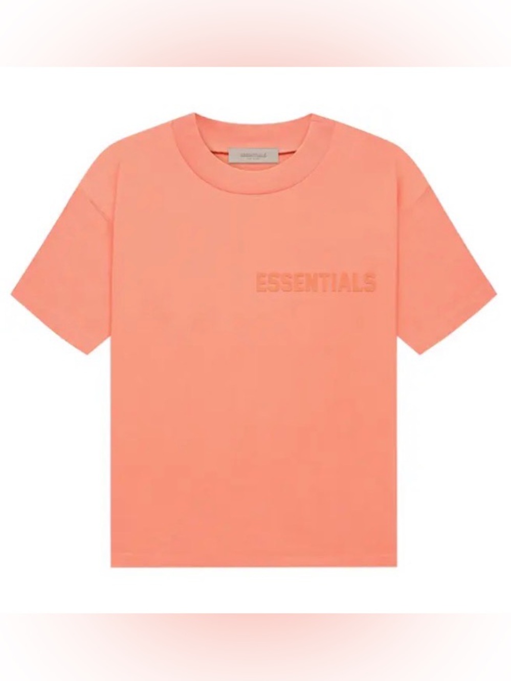 Fear of God Essentials Short-Sleeve Tee Shirt Coral FOG salmon pink orange PF22